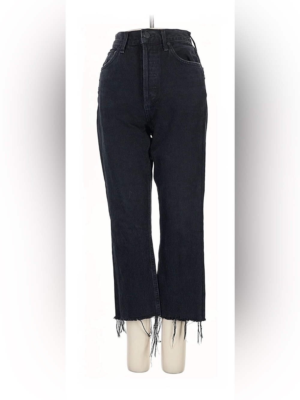 Agolde Black High-Rise Straight Leg Jeans